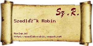 Szedlák Robin névjegykártya